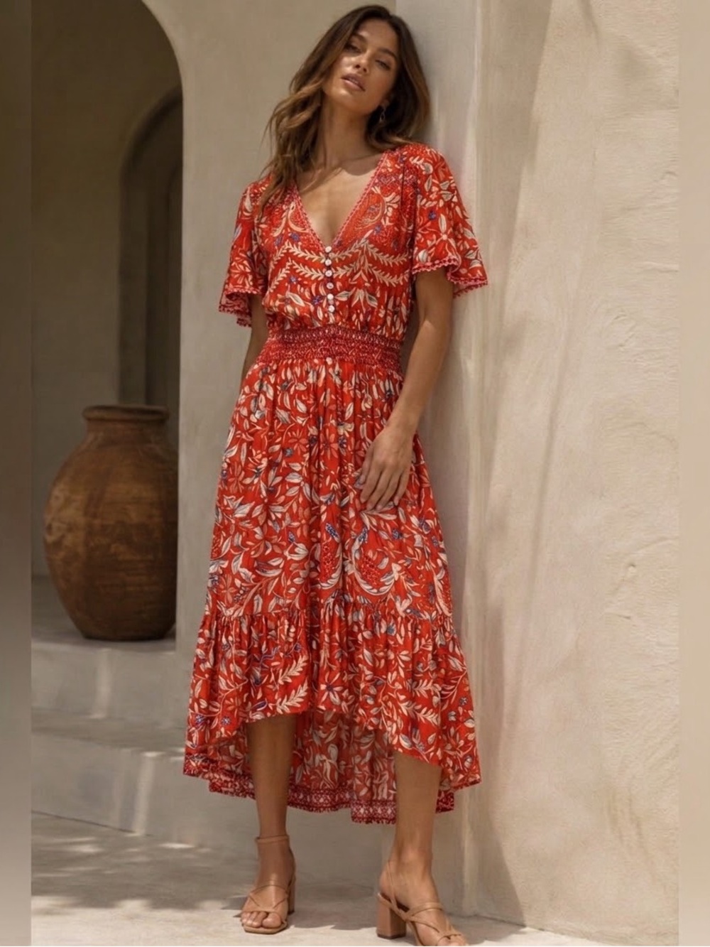 Anthropologie | Abel The Label Boho Floral High-Low Dress